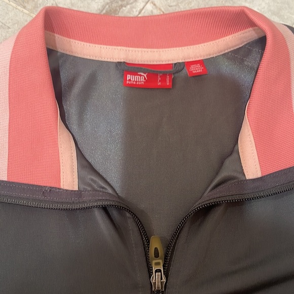 Puma joggers sweat pants jacket tops Set size Small gray pink very classy Rare - Picture 5 of 10